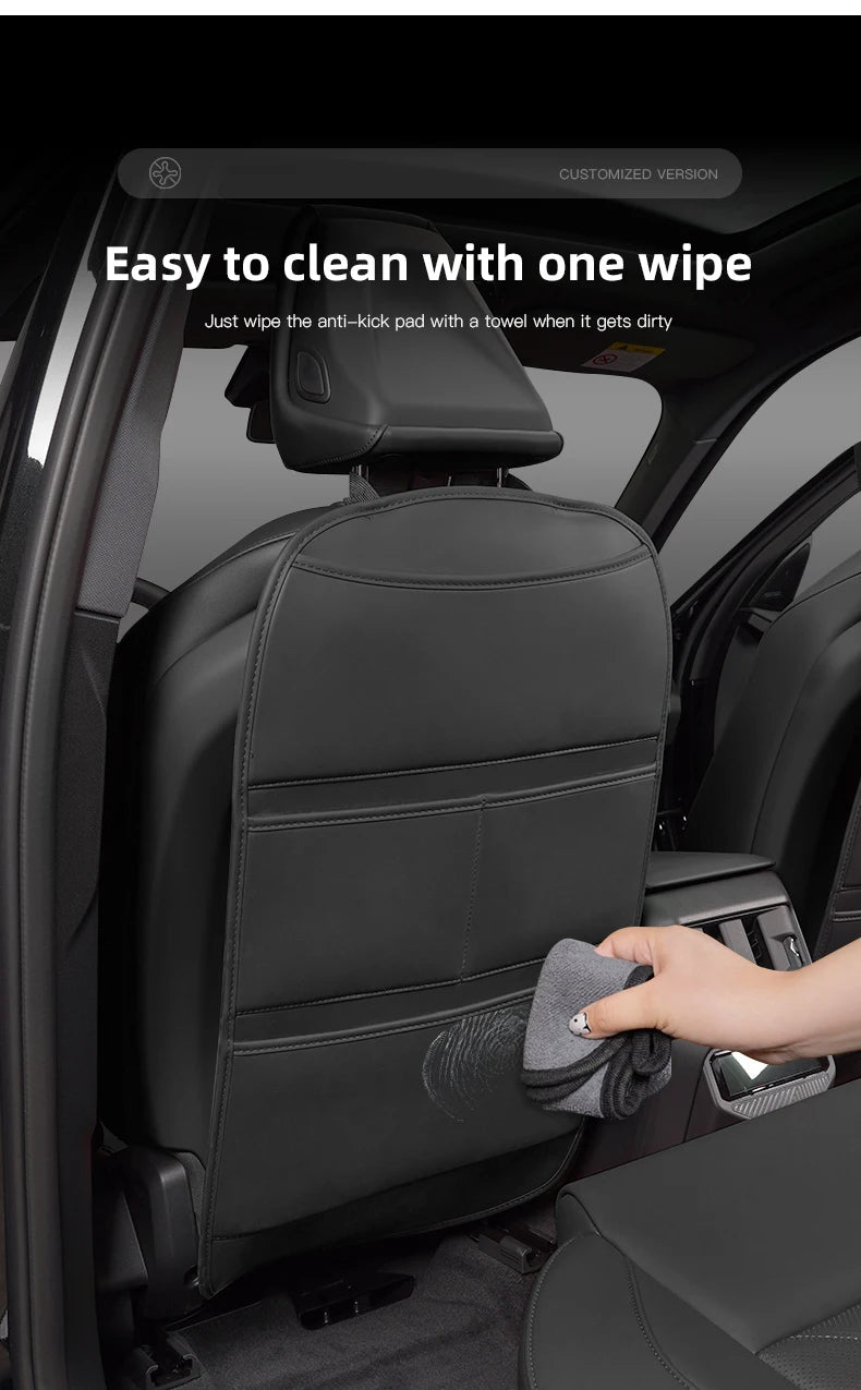 Leather Car Seat Back Protector Waterproof Kick Mat