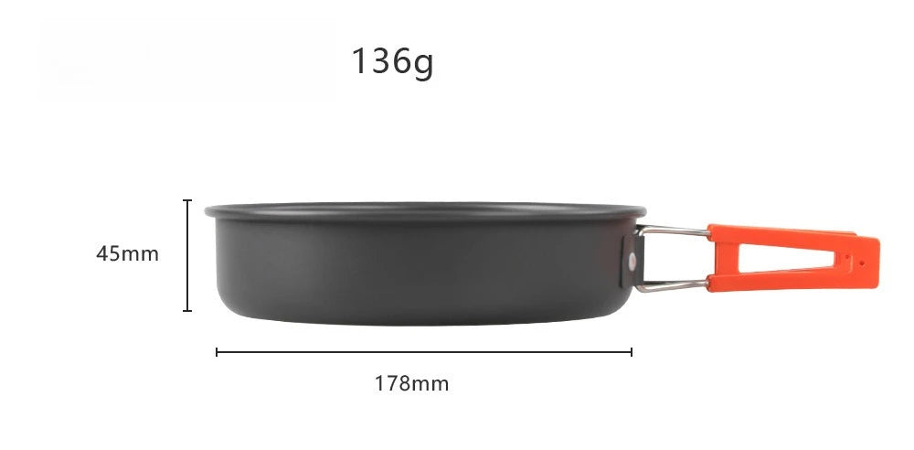 Outdoor Camping Cookware Set – Stainless Steel Pot & Kettle