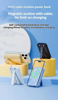 Wireless power bank, built-in cable holder, large capacity, super fast charging, power bank, magnetic, 30000mAh, new