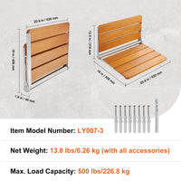 SucceBuy Folding Shower Seat Wall Mounted Fold Up Shower Bench Space Saving Home Care Fold Down Shower Chair for Pregnant Women