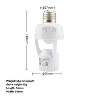 60W E27 PIR Sensor Smart Lamp Base