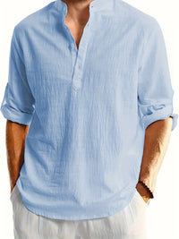 Men’s Linen Long Sleeve Breathable Shirt