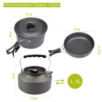 Outdoor Camping Cookware Set – Stainless Steel Pot & Kettle