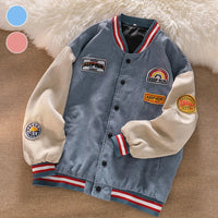 Men’s Corduroy Baseball Jacket Retro Embroidered Coat