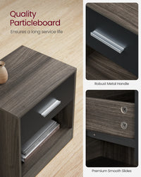 VASAGLE Bedside Table, Side Table with Drawer, Handle, Open Compartment, End Table, for Bedroom, Living Room