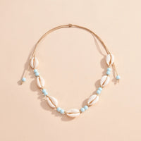 Shell Bead Pendant Necklace – Handmade Adjustable Beach