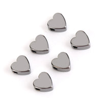 30pcs Gold & Silver Heart Spacer Beads