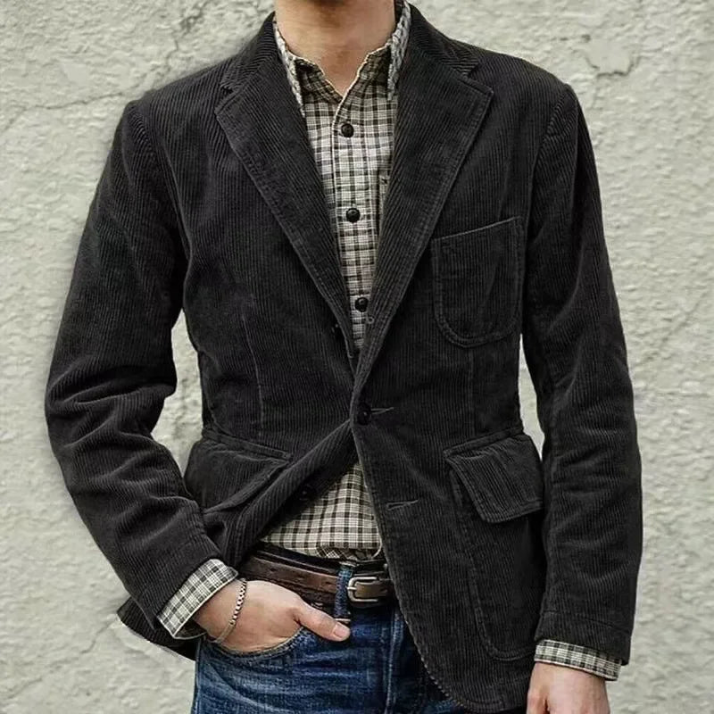 Men’s Corduroy Casual Suit Jacket – Autumn Fashion Coat