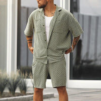 Men’s 2-Piece Shirt & Shorts Set Casual Summer Style