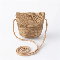 Girls’ Woven Straw Crossbody Shoulder Messenger Bag