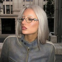 Oval Bling Sunglasses – Metal Frame Fashion Eyewear