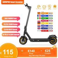 AOVOPRO Smart APP Electric Scooter – 350W/500W Motor