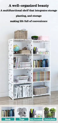 Multi-Layer Bookshelf Storage Rack for Living Room