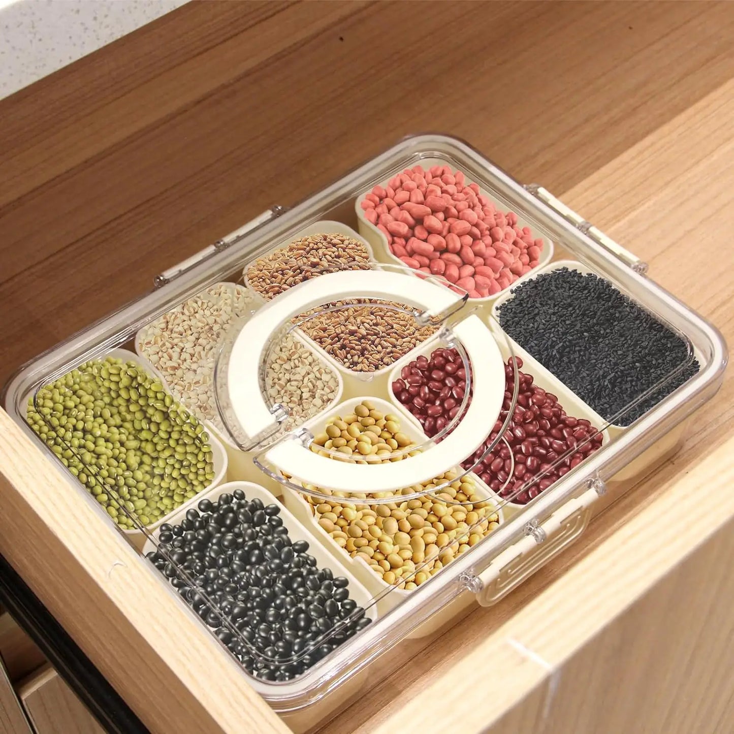 Multi-Grid Kitchen Spice Storage Box Sealed
