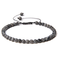 4MM Natural Stone Beaded Bracelet – Adjustable Unisex Quartz