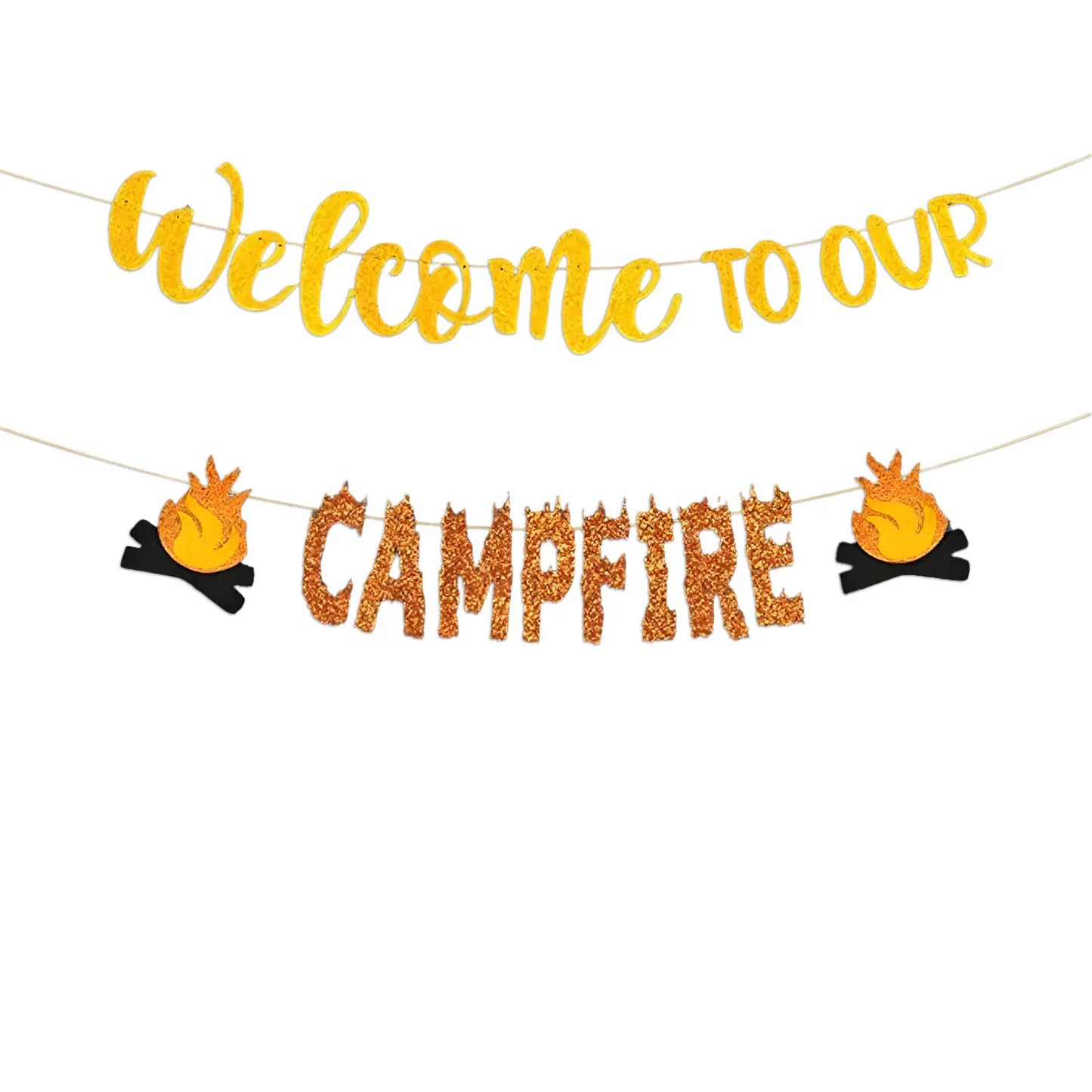 Camping Birthday Flag Party Decoration Banner