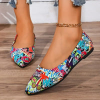 Women's Shoes Loafers Ballet Flats Pointed Toe Barefoot Slip-on Casual Flat Heel Comfortable Random Pattern Woman Shoe Size 43