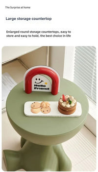 Modern Cartoon Edge Coffee Side Table with Storage