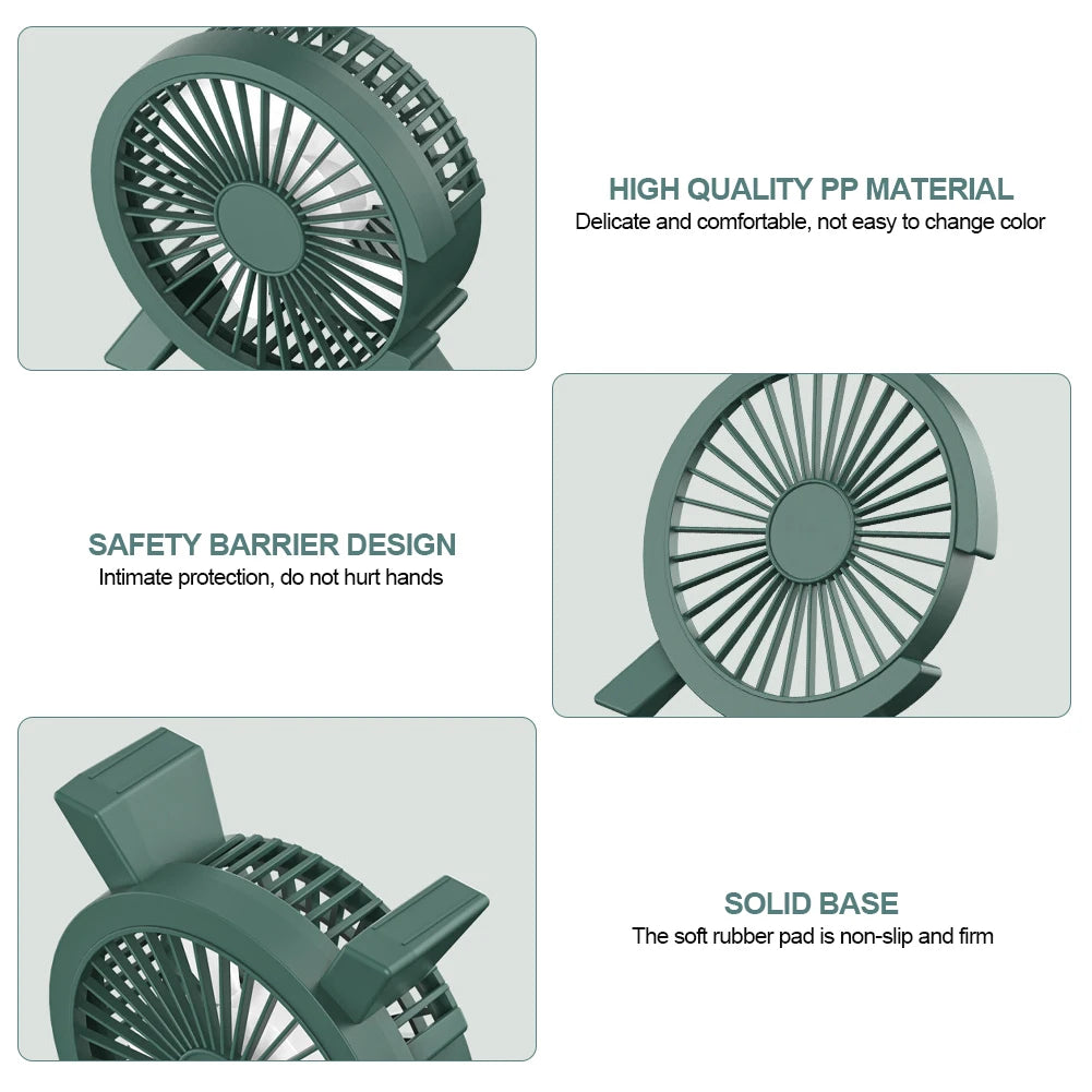 Portable USB Mini Fan – Silent Rechargeable Air Cooler