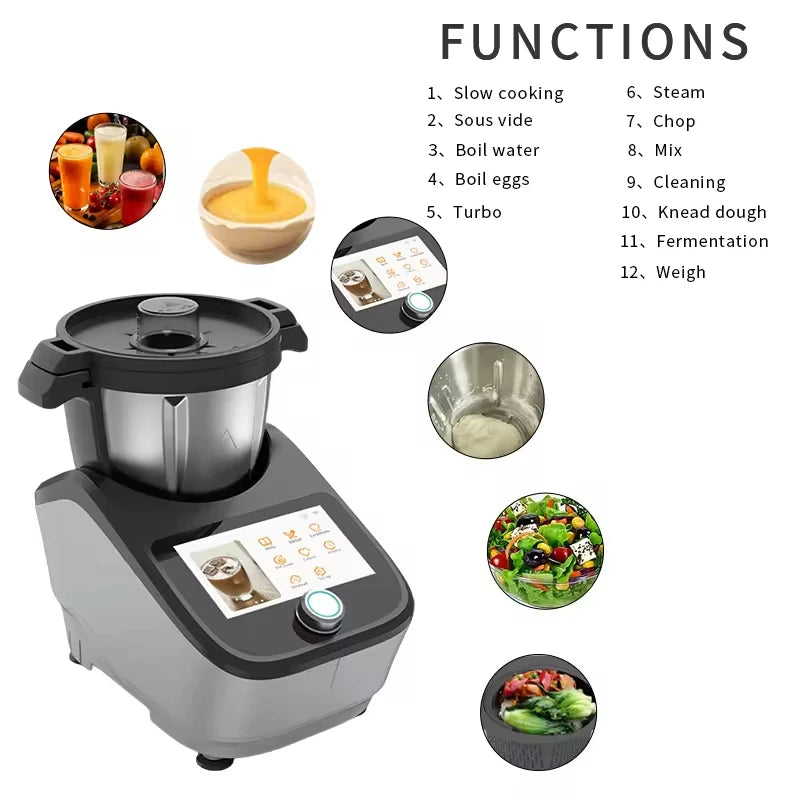 Smart Multifunctional Kitchen Robot - Food Processor for Home, with Precise Temp Control & Versatile Styles
