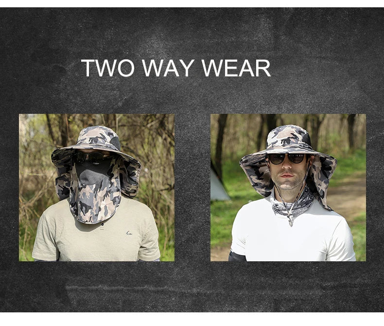 Men’s Panama Sun Hat with Neck & Face Cover