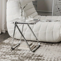 Foldable Transparent Square Table – Modern Office & Home