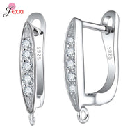 Trendy 925 Sterling Silver Earring Hooks For DIY Jewelry Makings Cubic Zirconia Earring Clasps Accessories