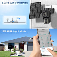 4K 8MP Solar Security Camera – Dual Lens WiFi PIR IP Camera
