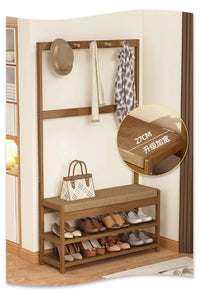 Bamboo Shoe Changing Stool – Modern Entryway Bench