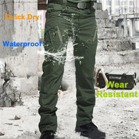 Men’s Waterproof Cargo Pants Multi-Pocket Training Trousers