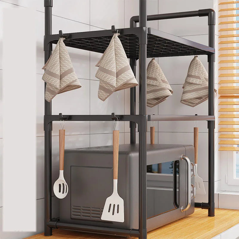 2-Tier Kitchen Microwave Storage Rack Condiment Organizer