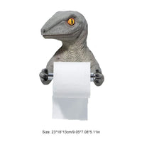 Resin Dinosaur Toilet Paper Holder WC Tissue Rack Punch-free Shelf Bathroom Wall-mounted Tissue Rack Roll Paper Hanger Rack for