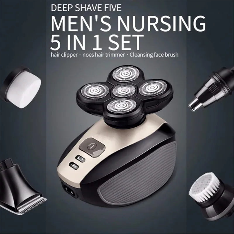 5-in-1 Rechargeable Waterproof Men’s Electric Shaver