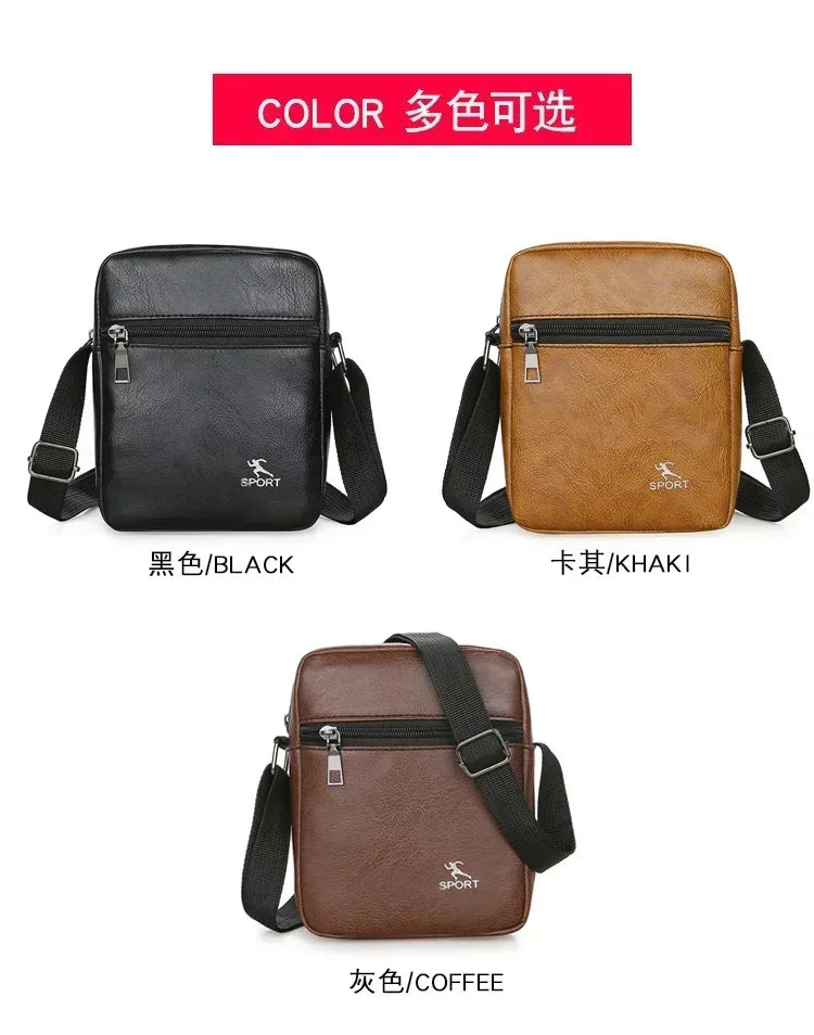 Vintage Messenger Bag Men PU Leather Business Worker Shoulder Bag Brown Black Man Crossbody Bag Male Handbag Gift for Husband