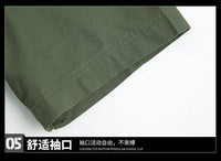 Men Cargo Shirt Short Sleeve Casual Cotton Work Shirt