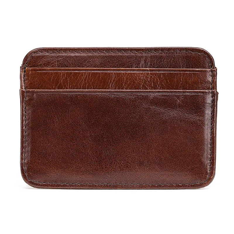 Slim Genuine Leather Mini Wallet – Card & Coin Holder