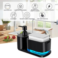 4-in-1 Kitchen Soap Dispenser with Sponge & Rag Rack