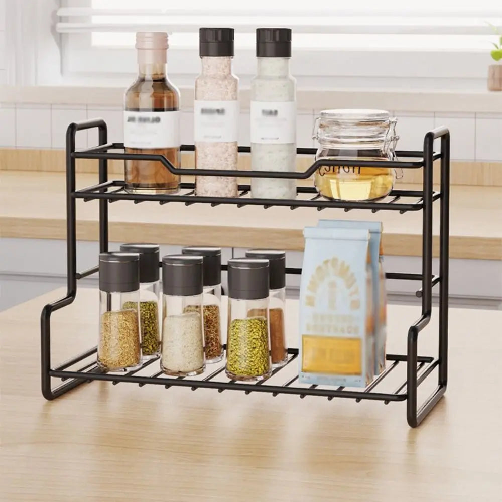 Waterproof Double-Layer Kitchen Organizer Shelf – Space Saver