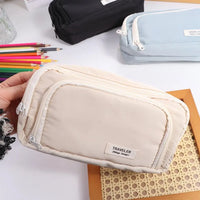 Black to School Large Capacity Pencil Bag Aesthetic Simple School Cases Large Capacity Pen Case School Students Supplies