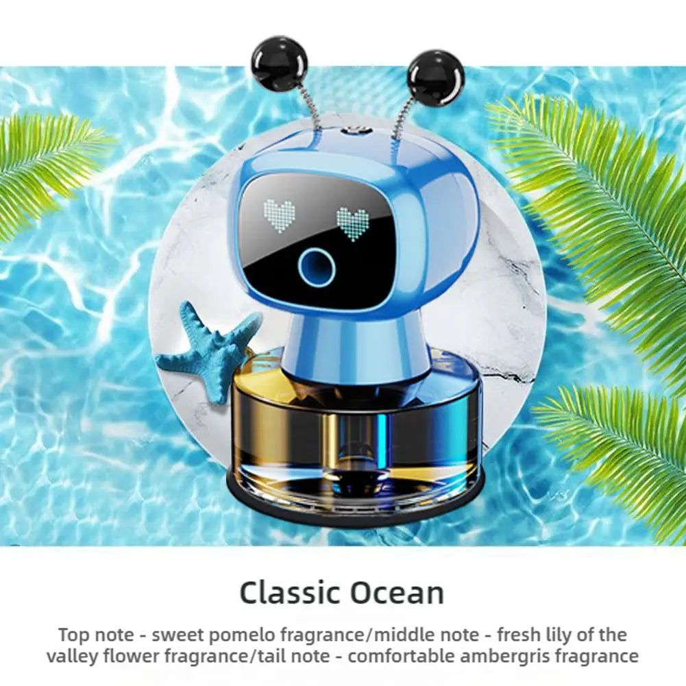 Smart Rechargeable Car Air Freshener,Automatic Aromatherapy Diffuser With Robotic Design,Auto-Spray&Ignition Sensing,Car Decor