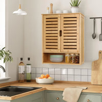 Wall Mounted Bathroom Cabinet Storage Shelf Bamboo Medicine Cabinet