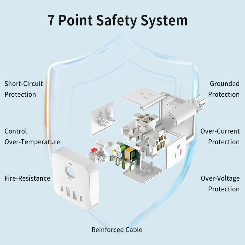 The power socket for Christmas gifts is practical, economical and easy to carry. The product contains 4 side power output termin