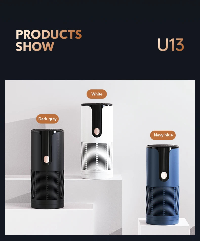 Portable Car Air Purifier Negative Ion Smoke & Odor Remover