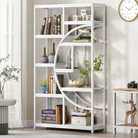 Tribesigns Bookshelf Industrial 5 Tier Etagere Bookcase, Freestanding Tall Bookshelves Display Shelf Storage Organizer