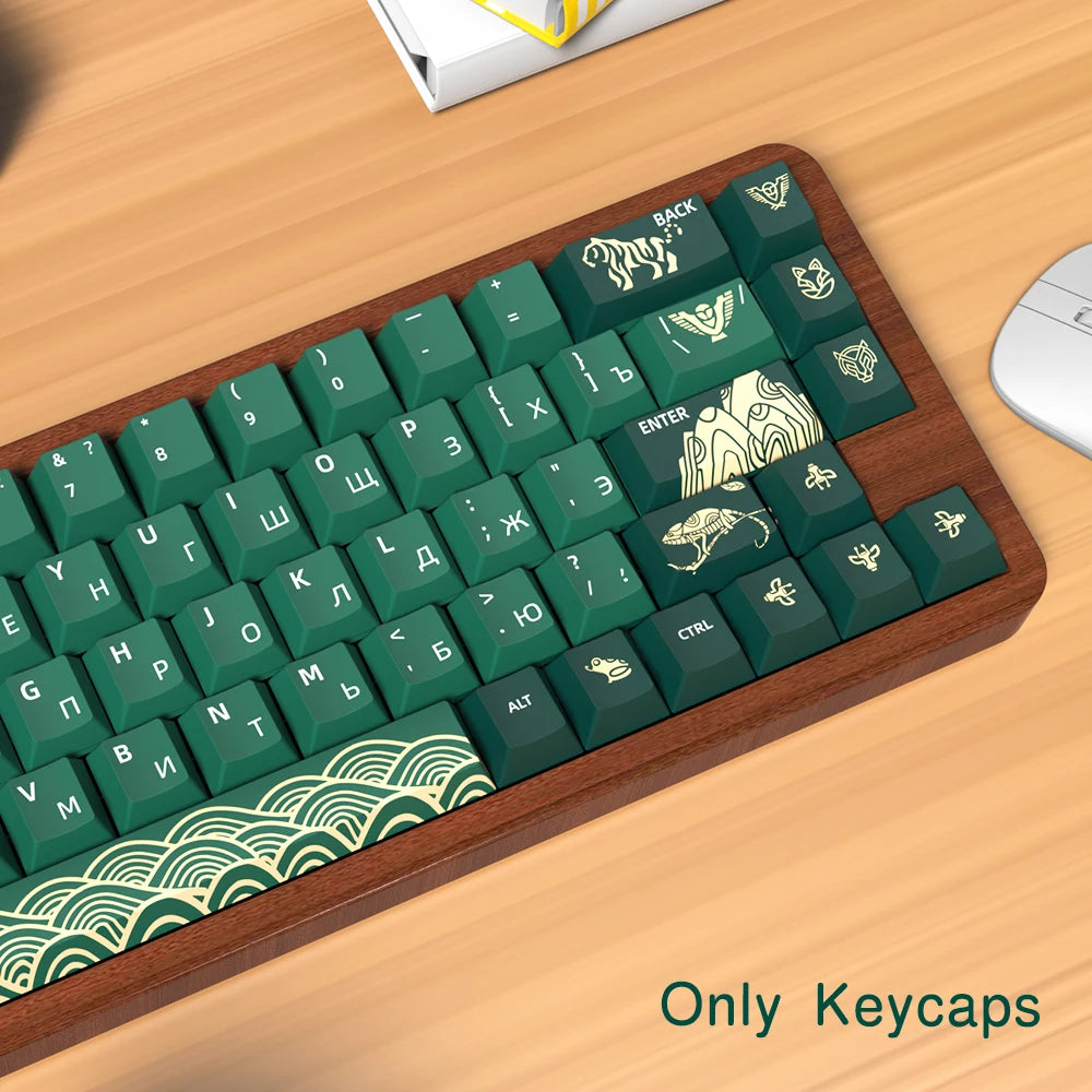 Animal Forest Green Cherry Profile Keycap Set ISO Layout
