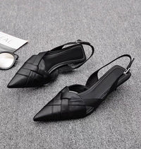 Weave Women Heeled Sandals Pointed Toe Elegant Shoes Woman Trend New Slippers Fashion Heels Women Zapatos Mujer