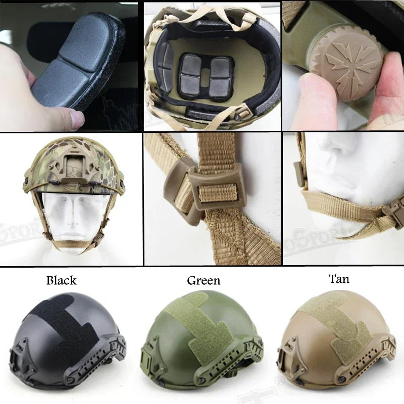 New Fast Tactical Airsoft Helmet – Camouflage ABS Protection