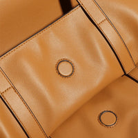 Women’s Cowhide Leather Lucky Bag – Pleated Drawstring Tote