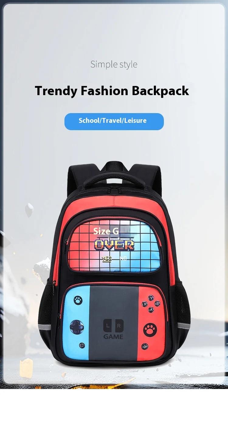 Back To School Game Console Pattern DIY School Bags for Primary and Secondary Students Lunch Bag Shoulder Bags Three Sets