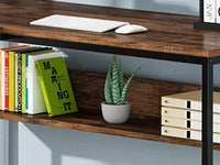 Tribesigns 59 Inch L Shaped Desk with Monitor Stand, Reversible Corner Computer Desk with Storage Shelves Rustic Brown